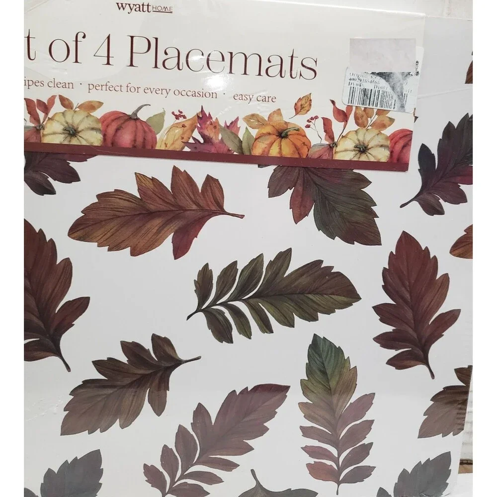 Set of 4 Printed Hard Placemats with Cork Back (12